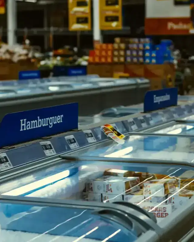 Congeladores de exhibición de un supermercado: refrigeración comercial en Panamá